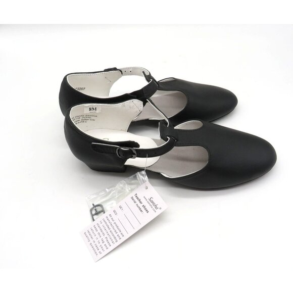 Sansha Womens Black T-Strap Leather Dance Shoes 1" Heel Size 8M NEW - Picture 9 of 9